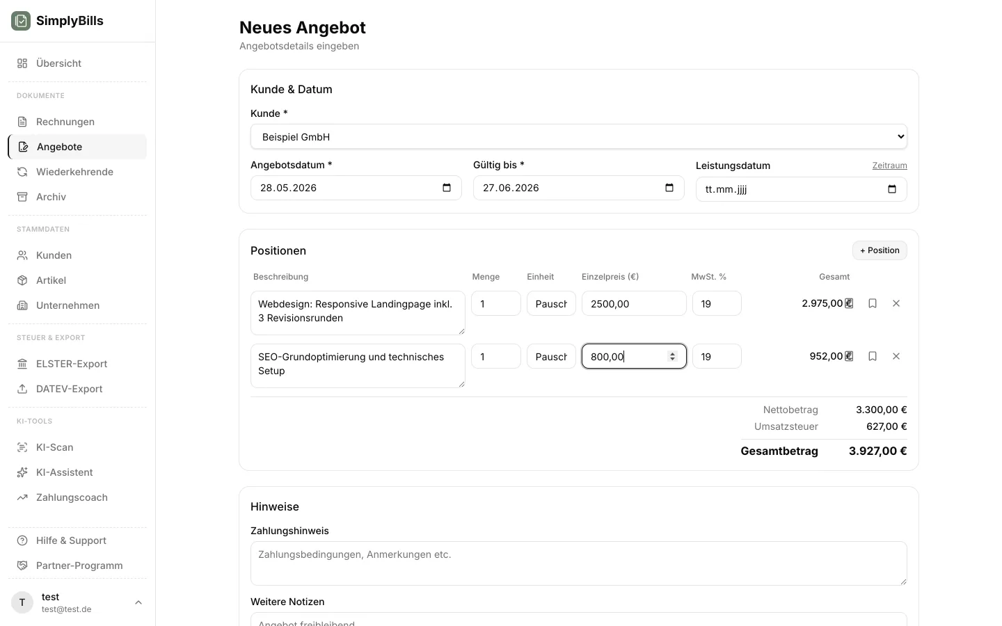 Angebot in 6 Schritten erstellen Workflow